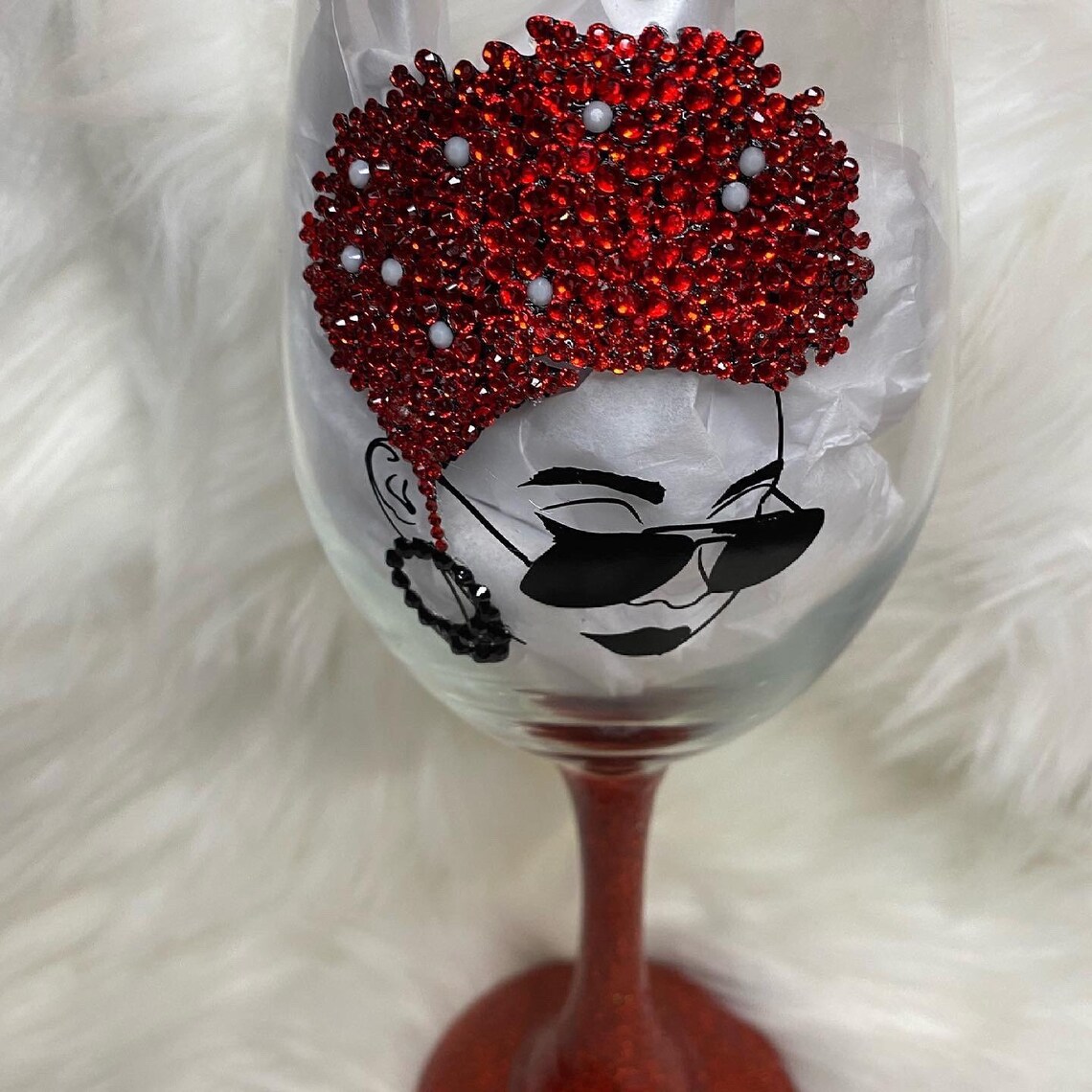 Personalized Bling Wine Glass Etsy