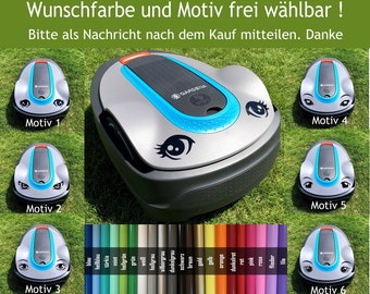 2x Augen Eyes Gardena Sileno City / Smart Rasenmäher Roboter Augen Aufkleber Mähroboter Eye robotic lawnmower - Motiv und Farbe wählbar