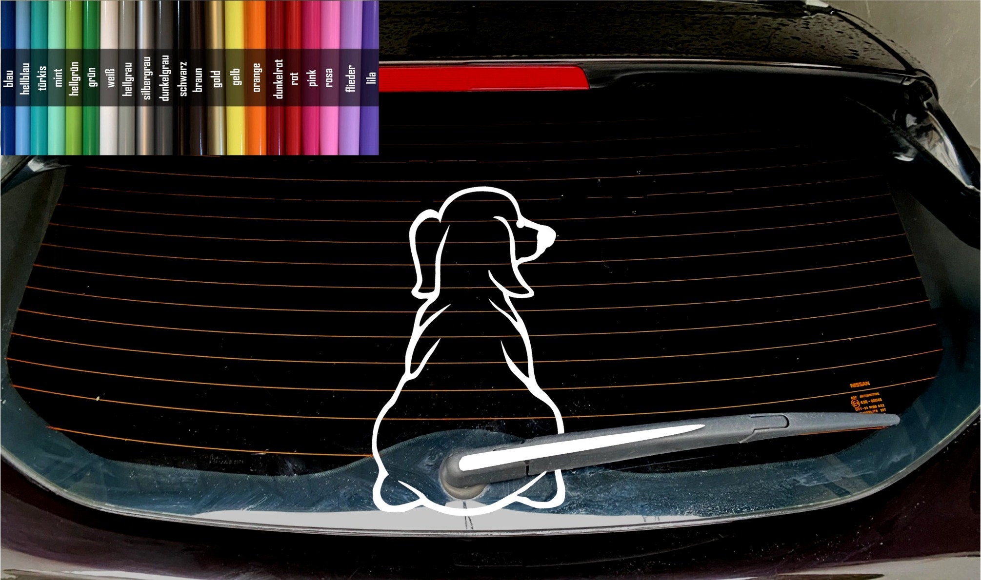 Windshield Wipers Dog Sticker Dog Rear Dogs Funny Auto Decal Vinyl Car