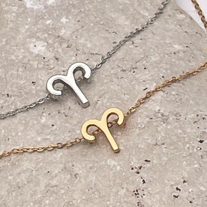 Aries Zodiac Necklace: Gold Constellation, Horoscope Astrology Gift