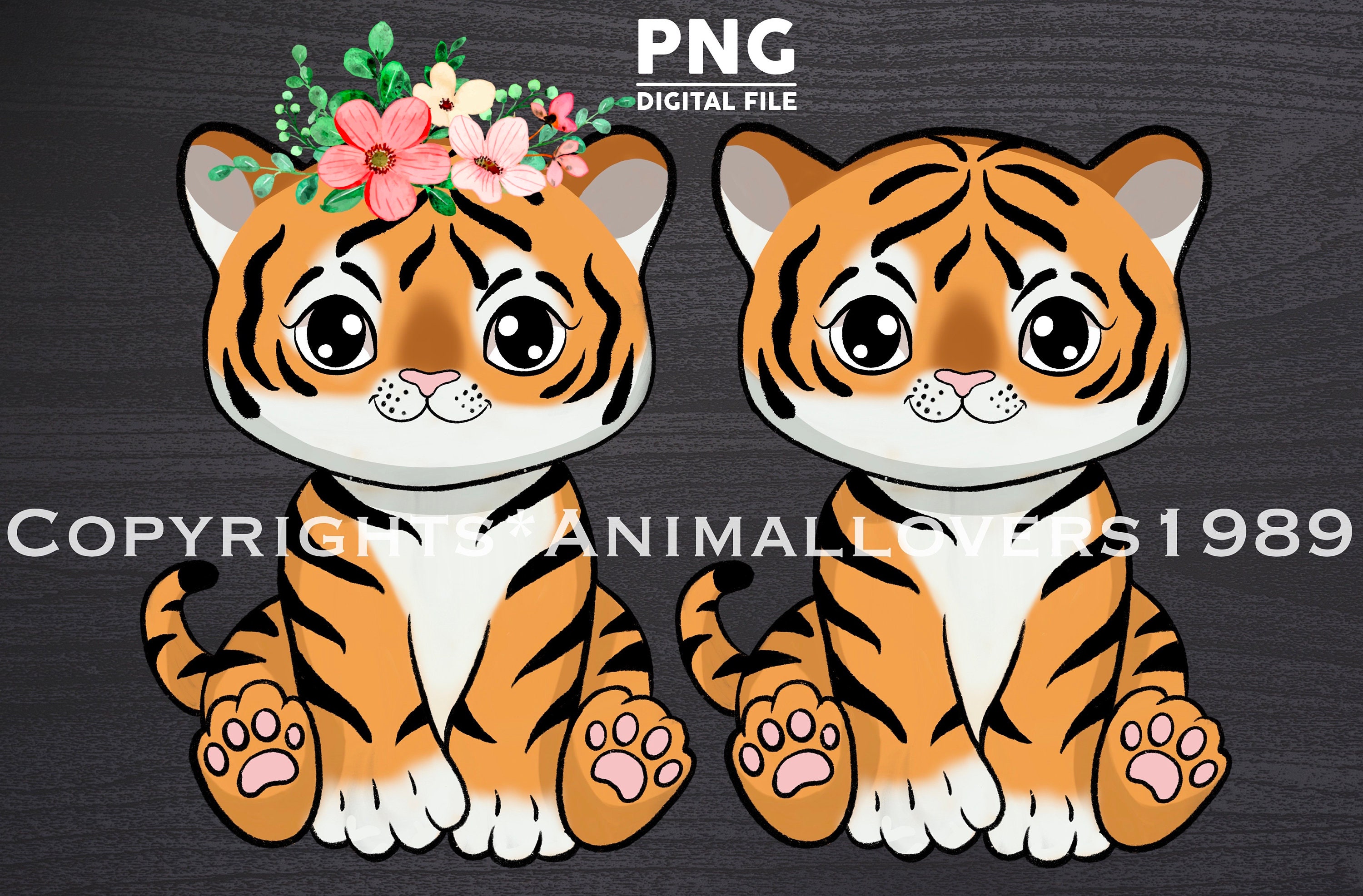 Cute Tiger Drawing - Etsy Cute Tiger Drawing - Etsy