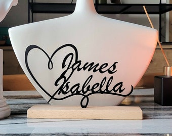 Customized Name Plate Heart&Name Shelf Table Decor Office Home Bookshelf wedding table decorating object