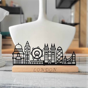Travel Lover's City Skyline Shelf Decor Paris London Berlin Rome Tokyo outline cityscapes Office Home Bookshelf Decor