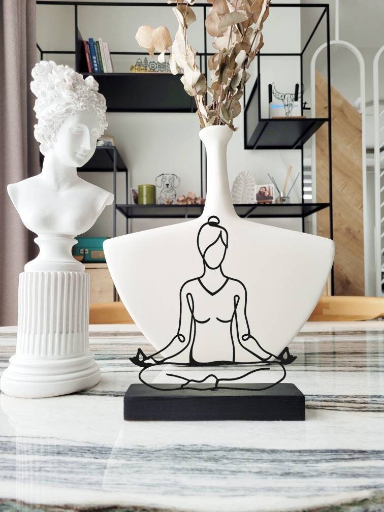 Yoga Pose Home and Office Bookshelf Table Decor Etsy