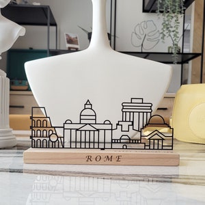 City Skyline Shelf Decor, Paris, London, Berlin, Newyork, Rome, Tokyo, Barcelona skyline bookshelf office home decor gift image 8