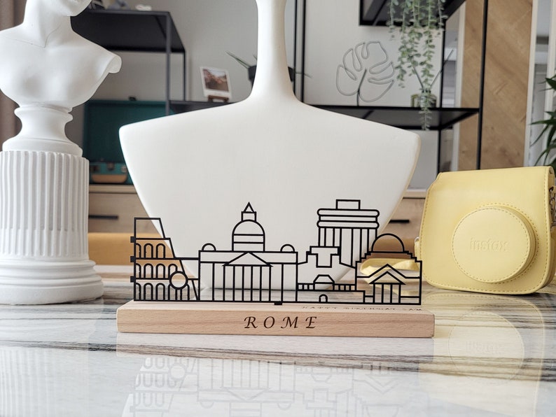 City Skyline Shelf Decor, Paris, London, Berlin, Newyork, Rome, Tokyo, Barcelona skyline bookshelf office home decor gift image 8