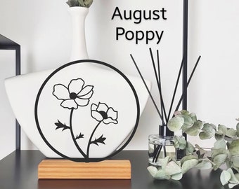 Birth Month Flowers shelf decor, minimal design birthday and   home and office decor customized decor gift