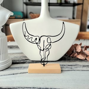 Bison shelf decor, handmade minimal home and office bookshelf decor gift