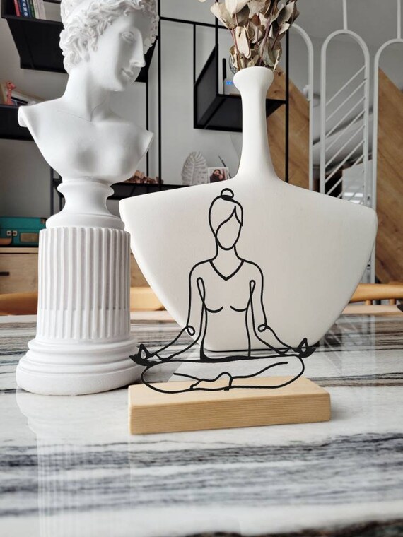 Yoga Pose Home and Office Bookshelf Table Decor Etsy