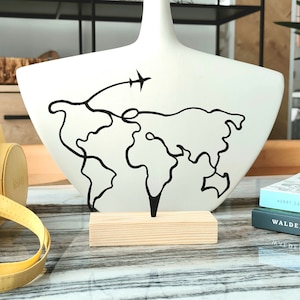 World Map Home Decor House, Office, Living room shelf decor, Housewarming gift