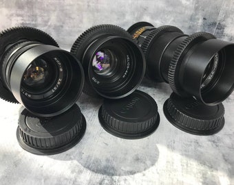 Cine Mod Anamorphic Lenses Helios 44-2 58mm f2, Jupiter 37A 135mm f3.5, Mir 1B 37mm f2.8 Canon EF Mount
