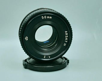 Lens ARSAT, Lens Helios 81H MC 50mm f/2 Nikon F mount portrait lens,Soviet lens