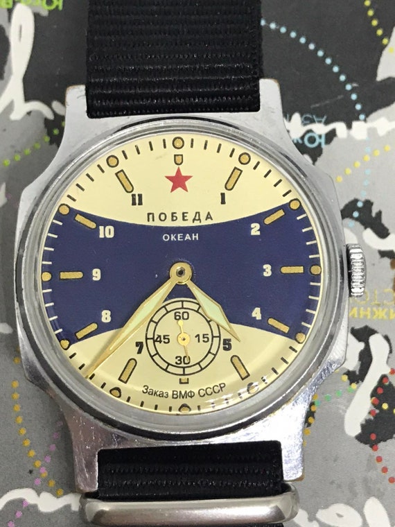 Ocean watch, Pobeda ZIM watch, Vintage Mens Watch,