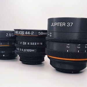 Rehoused Helios 44 58mm, Mir-1B 37mm, Jupiter-37A 135mm, Cine mod lens, Sony E mount vintage lens, Anamorphic lens, beautiful bokeh