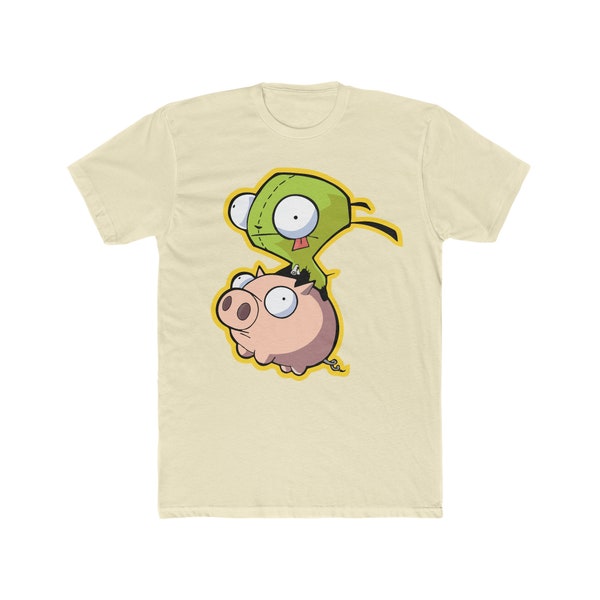 Invader Zim original graphic T-Shirt, Nickelodeon Unisex Stylish Colorful sweatshirt, Nostalgia 90s Tee, Cute Pig Drawing Shirt.