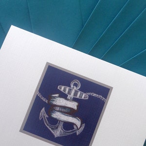 Coffret de 10 pièces assorties de la collection nautique | d'art nautique | Ancre nautique dessinée à la main | Cartes Baby Shower | Cartes d'anniversaire