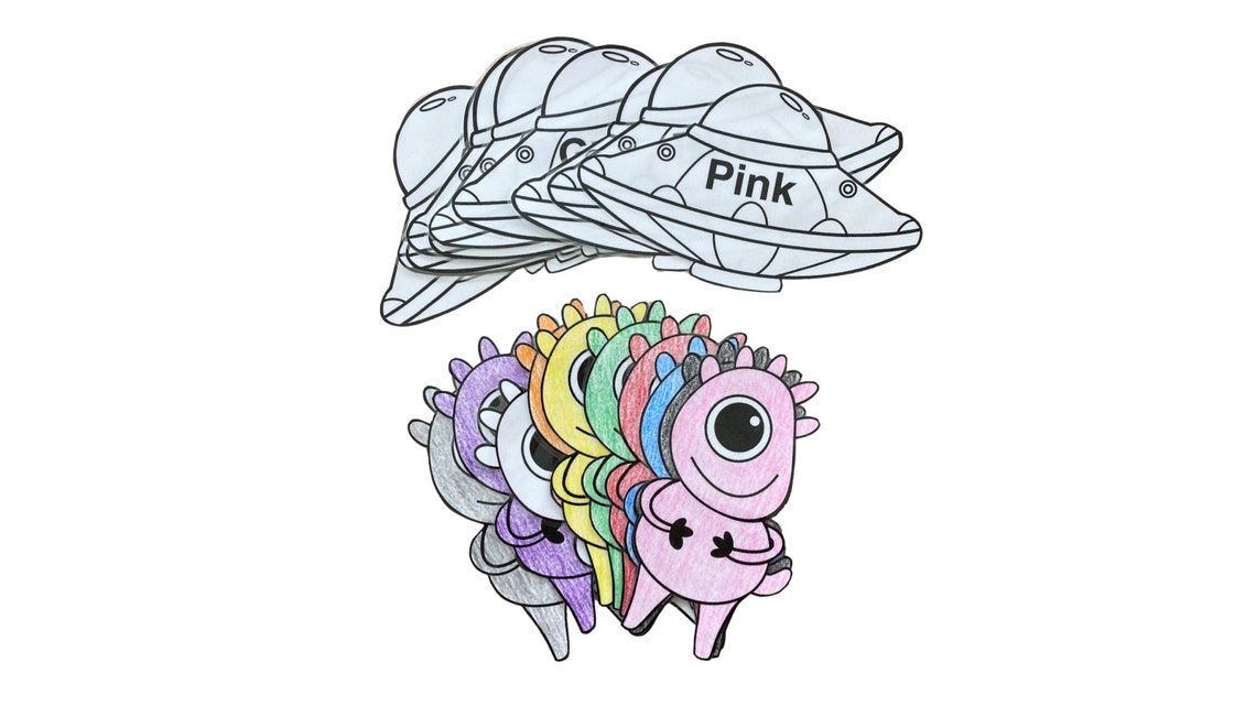 Printable | Alien Colors | Matching Game | Color Matching Games - Etsy