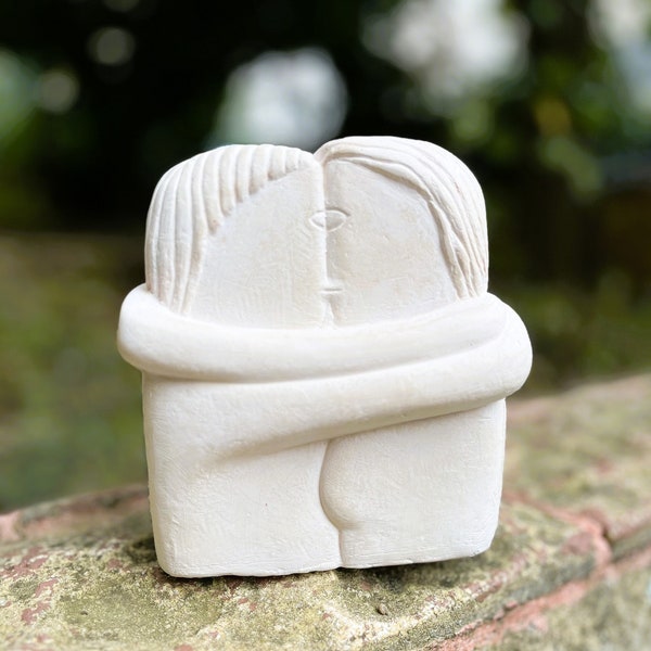 Der Kuss Brancusi - Handgefertigte Statue 15 cm - Keramikskulptur - Made To Order