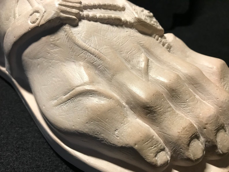 Antike Römer rechter Fuß mit Sandelholzstatue mit Löwenschnalle / Piede Romano / Handgemachte Keramikskulptur Bild 3