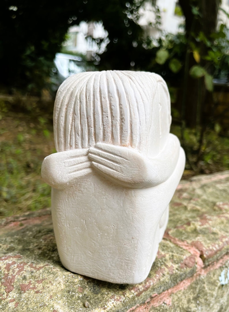 The Kiss Brancusi Statue faite main 5,7 pouces Sculpture en céramique réalisée sur commande image 4