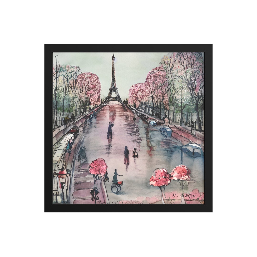 Paris Framed Art France European Art Eiffel Tower Art Etsy