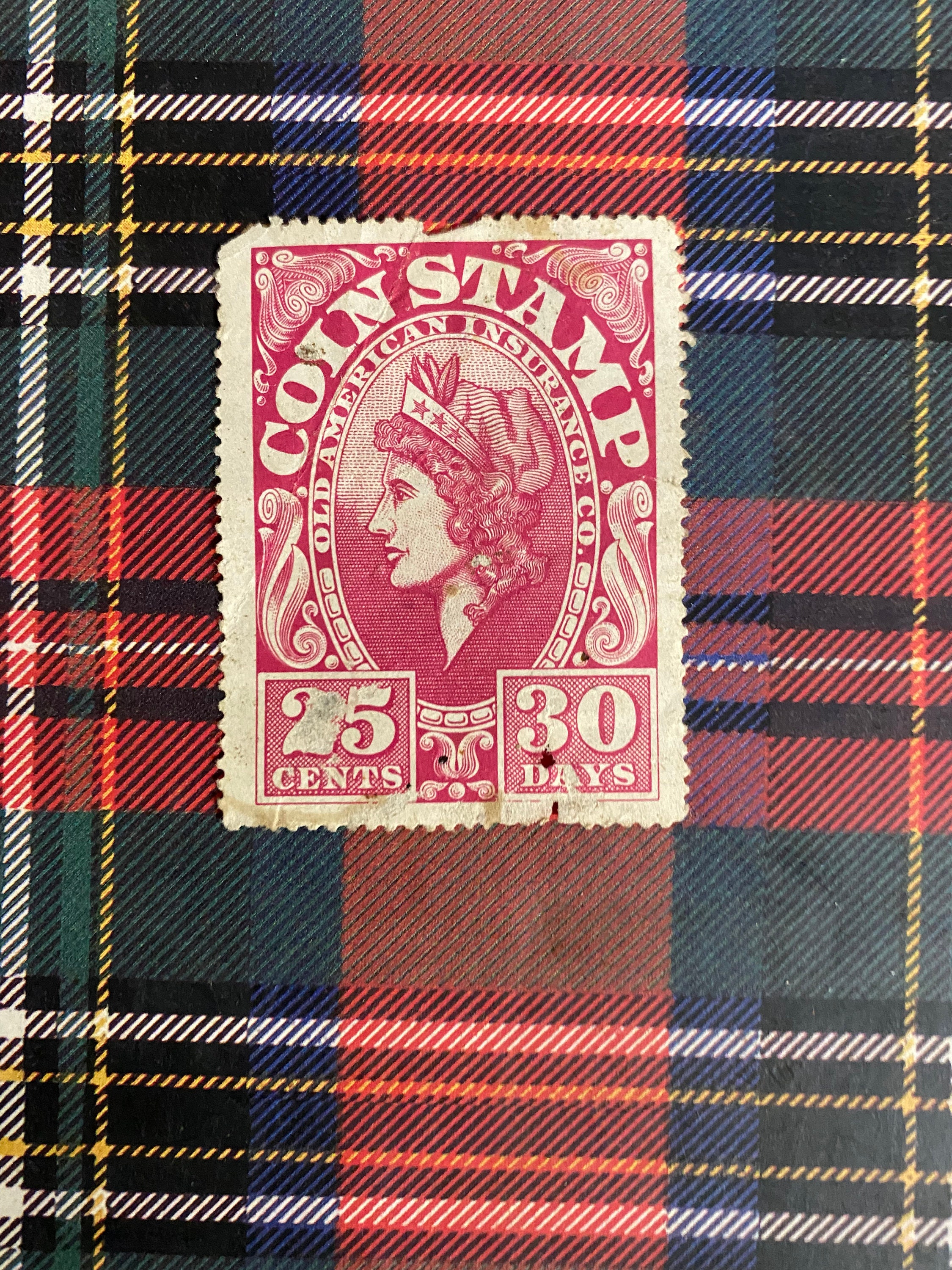 US Coin Stamp Cinderella25 Cent Old American Insurance Etsy