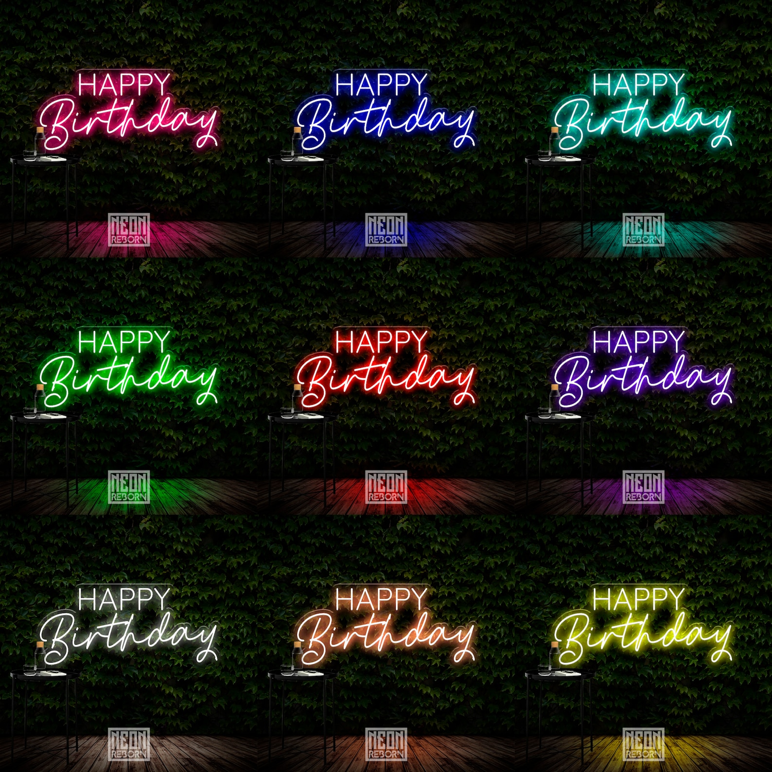 Custom Happy Birthday Neon Sign Led Neon Sign Custom Party Etsy