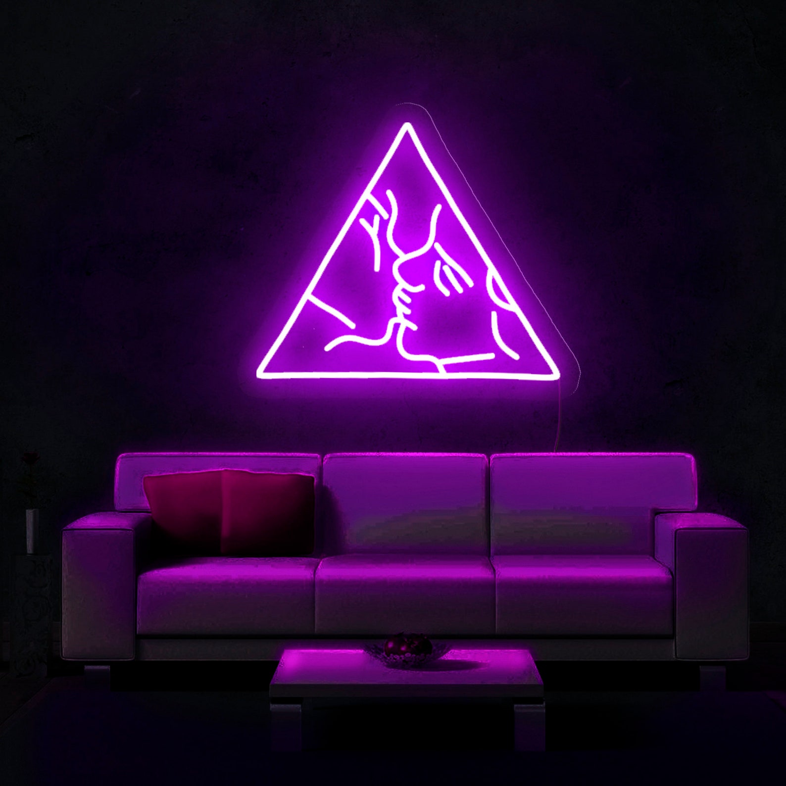 Artistic Couple Kiss Led Neon Sign Kiss Neon SignModern Etsy