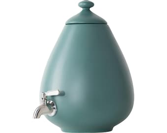 Ceramiczny dozownik wody (garnek) z metalowym kranem - ok. 5 l (1,3 gal.) / mięta