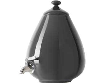 Ceramiczny dozownik wody (garnek) z metalowym kranem - ok. 5 l (1,3 gal.) / Oliwkowy