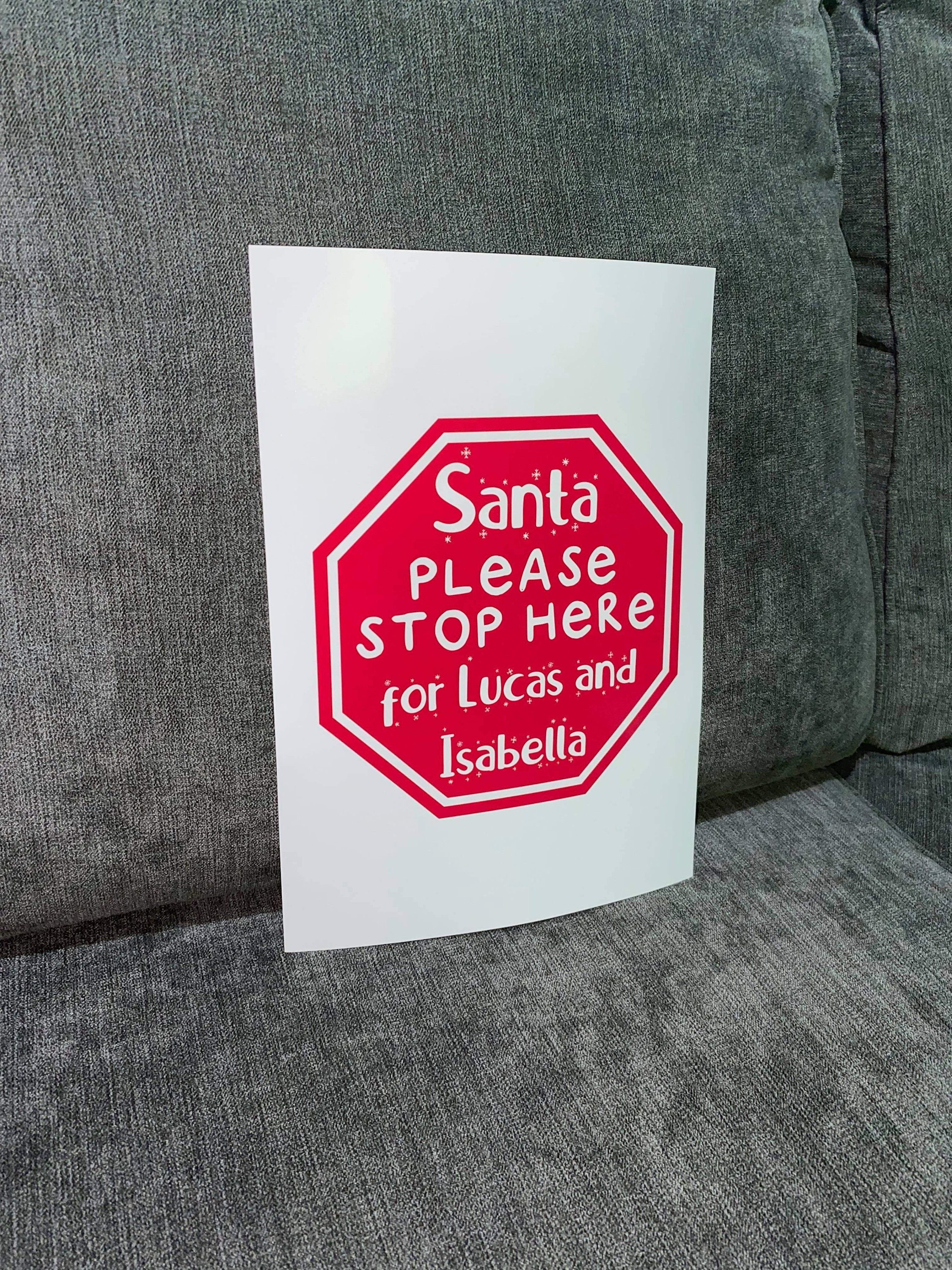 Santa please stop here print / Santa please stop here sign / | Etsy