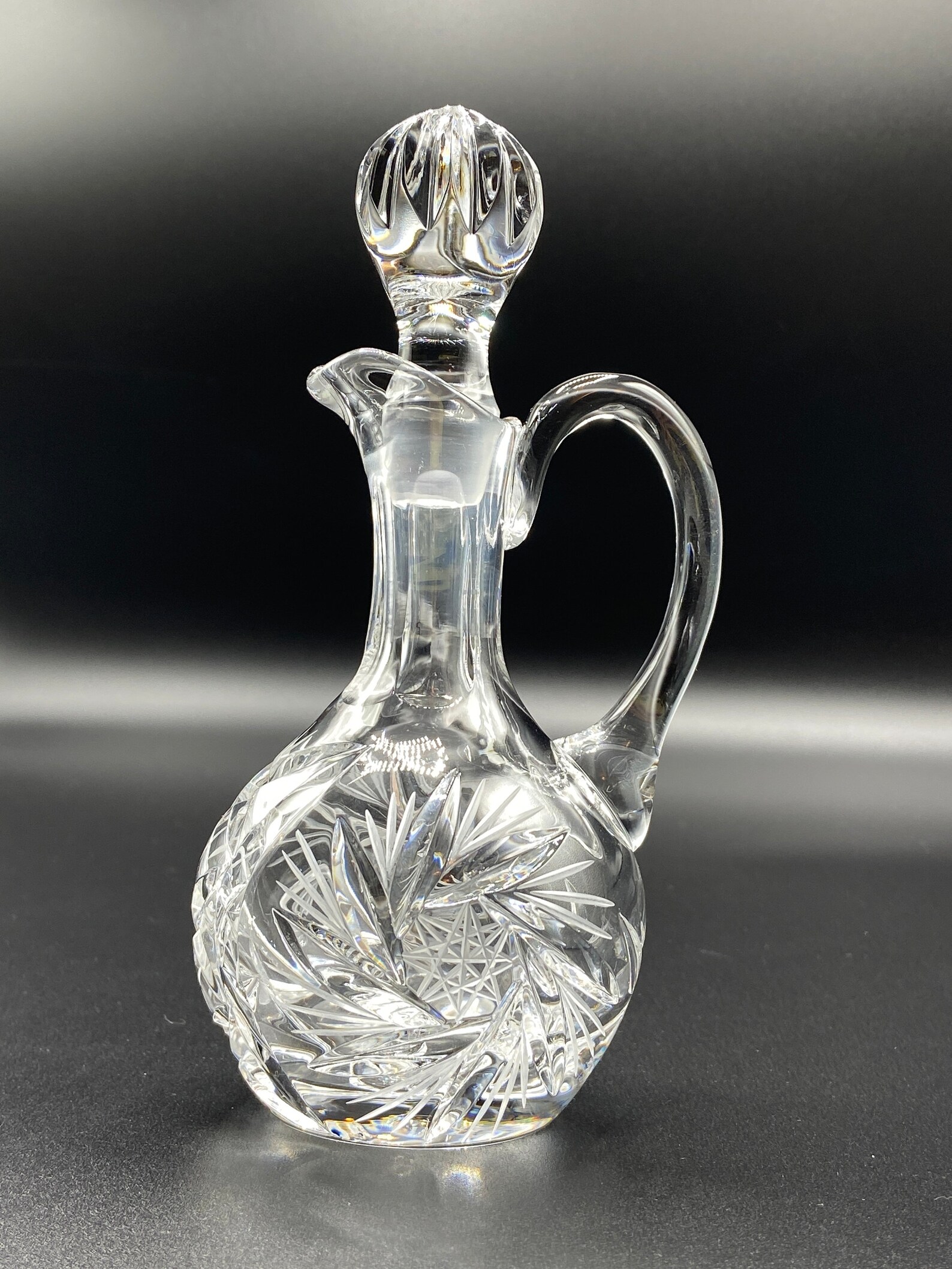 Vintage Crystal Decanter Small Decanter with Lid Vinegar Etsy