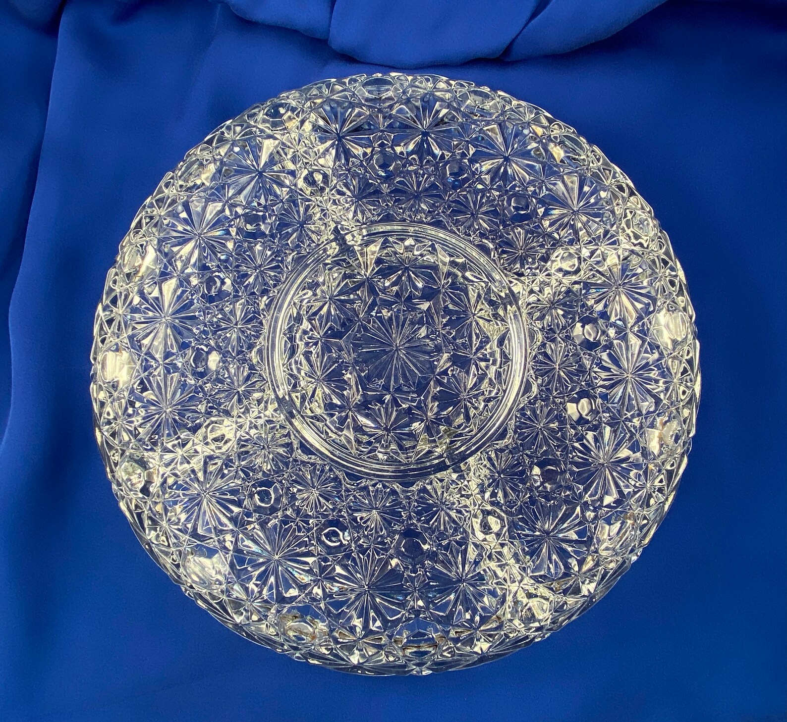 Vintage Crystal Round Dish Divided Party Platter 5 Section Etsy
