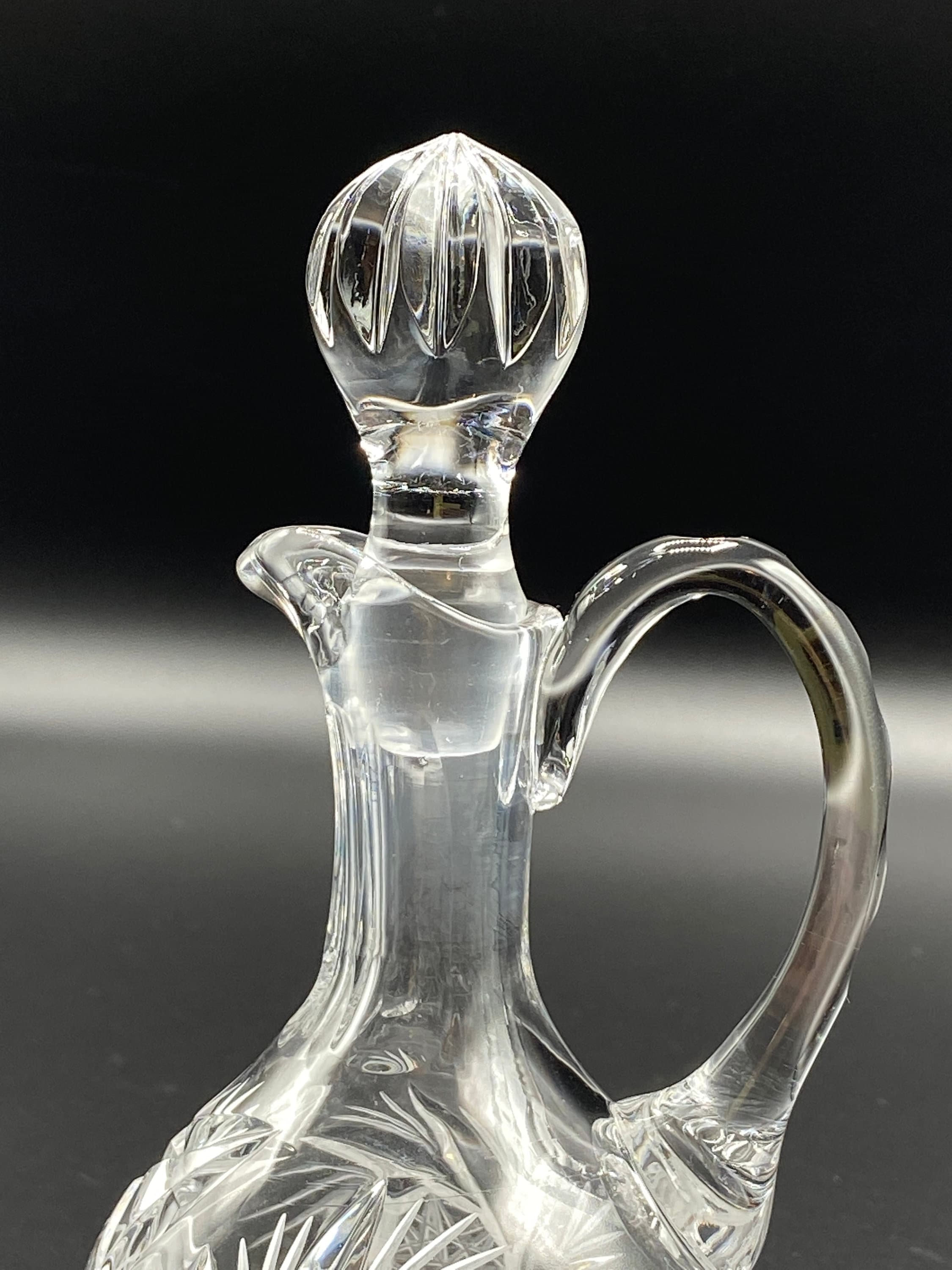 Vintage Crystal Decanter Small Decanter with Lid Vinegar Etsy