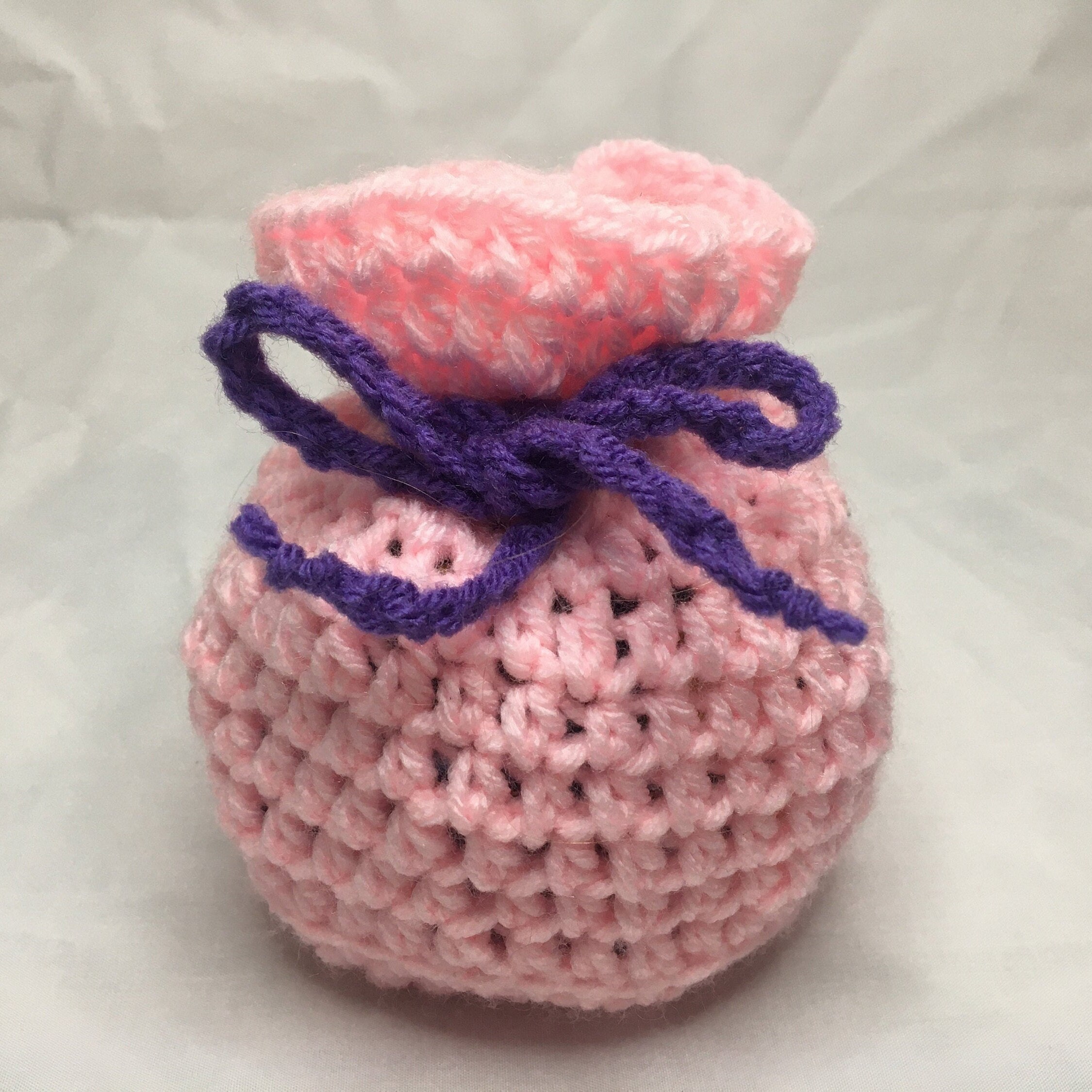 Simple drawstring crochet dice bag medium Etsy