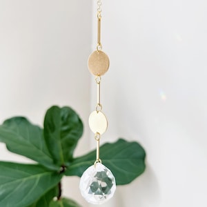 Gold Circle Charm Suncatcher, Dopamine Decor, Crystal Suncatcher Mobile, Sun Catcher Prism, Wall & Window Hanging, Minimalist, Gifts | Orla