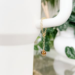 Tumbler Handle Charm, 18k Gold Smiley Face Charm, Stanley Cup Accessories, Hydroflask Charm, Water Bottle Accessory, Stanley Accessories