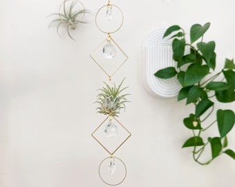 Air Plant Suncatcher Holder | Geometric Crystal Window Hanging Plant Display | Madison