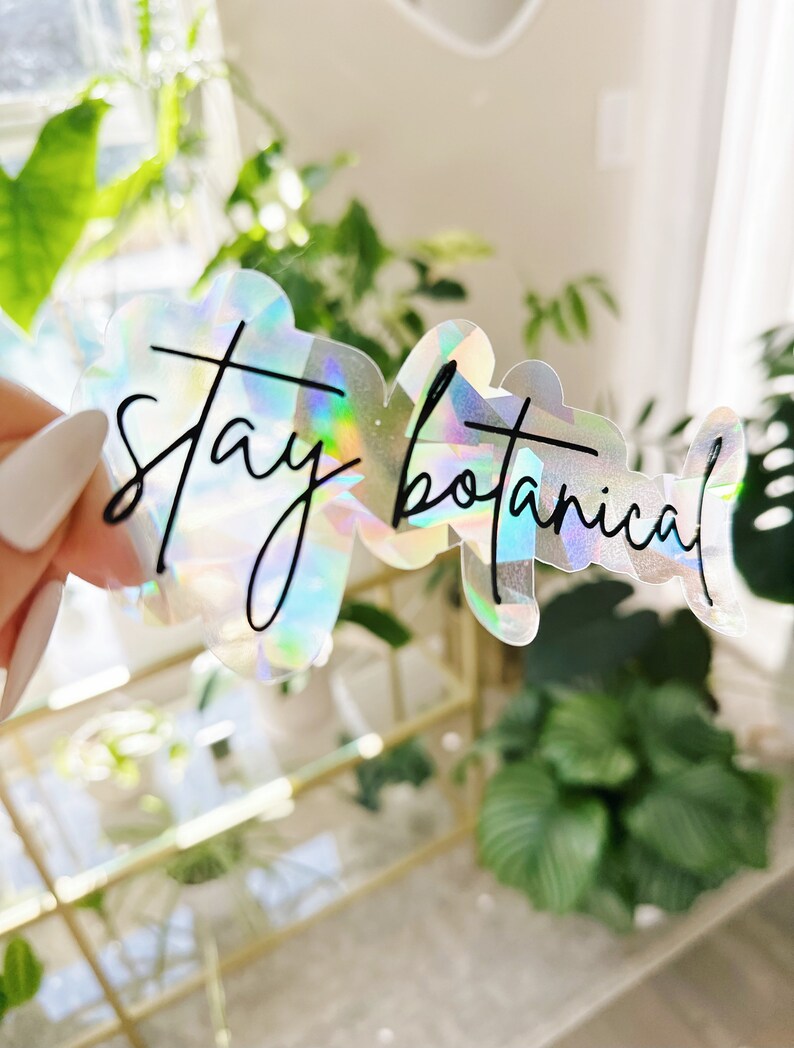 Suncatcher Sticker Botanical Sticker Rainbow Suncatcher for Etsy