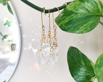 Crystal Suncatcher Plant Charm, Houseplant Hanger, Hanging, Suncatcher Crystal Prism, Suncatcher For Windows, Plant Gift, 18K gold || Bella