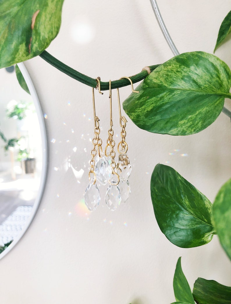 Crystal Suncatcher Plant Charm Houseplant Hanger Hanging Etsy