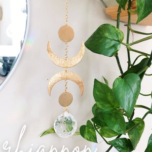 Moon Phase Suncatcher, Rainbow Maker, Moon Charm, Suncatcher For Window, Witchy Decor, Crystal Prism Suncatcher, Mobile, Gifts Rhiannon image 3