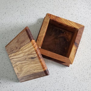 Wooden Jewelry Box | Earrings Storage Box| Necklace Storage Box | Rings Wooden Storage Box | Olive Wood | Al Khayma Decor