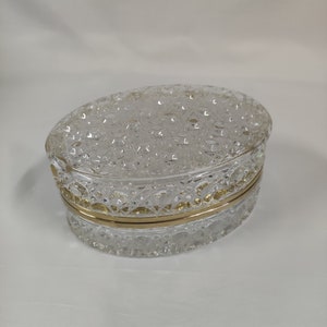Frühes 20. Jahrhundert Französische Baccarat Schliff Glas und Messing Schmuckdose