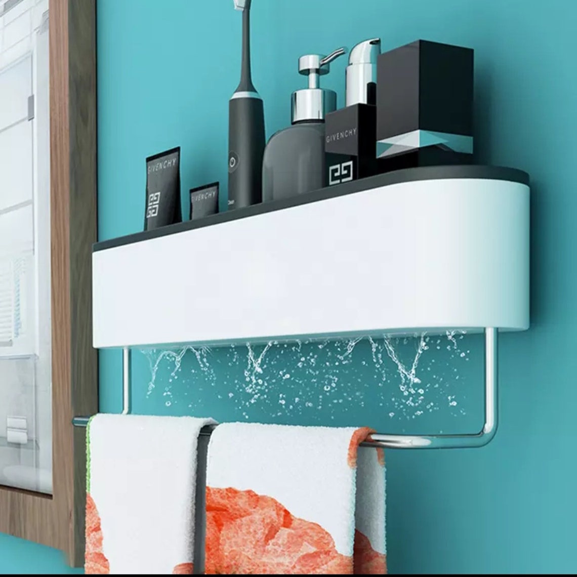 Wall Bathroom Shelf Shampoo Cosmetic Shower Shelf Drainage Etsy