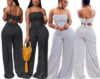 Polka Dot Jumpsuit Etsy