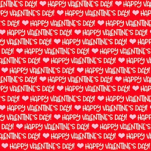 Gnomie Love Happy Valentines Day Words by Henry Glass - 9784-88 Red - Valentines Day fabric material - 100% Cotton Quilting Fabric