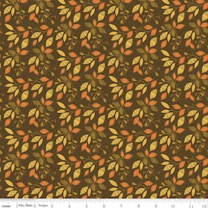 Adel In Autumn Leaves Chocolate - Riley Blake Designs - C10822 Leaves Chocolate - 100% Cotton Quilting Fabric