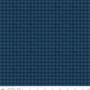 Blue Houndstooth Pattern fabric - All About Plaids by Riley Blake Designs - C637-BLUE -  100% Cotton Quilting Fabric