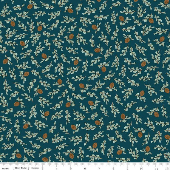 FLANNEL Camp Woodland Navy Pinecones - Riley Blake Designs - F12572-NAVY - 100% Cotton Flannel Quilting Fabric